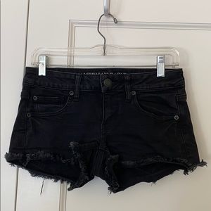 American Eagles Super Low Shortie Black Shorts